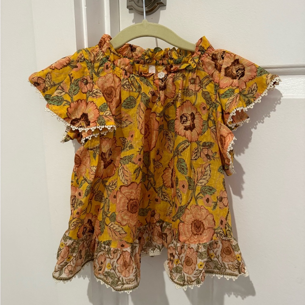 Zimmermann Kids Floral Orange Top